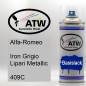 Preview: Alfa-Romeo, Iron Grigio Lipari Metallic, 409C: 400ml Sprühdose, von ATW Autoteile West.